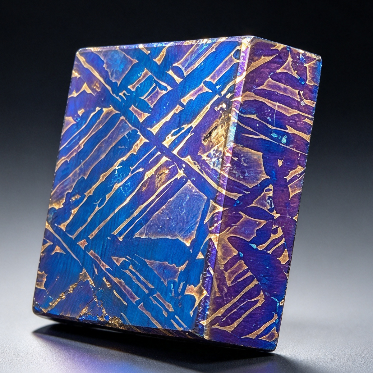 Muonionalusta Meteorite Etched Slice, Widmanstatten Pattern Jewelry, Meteorite Collection (20x20x5.8mm)