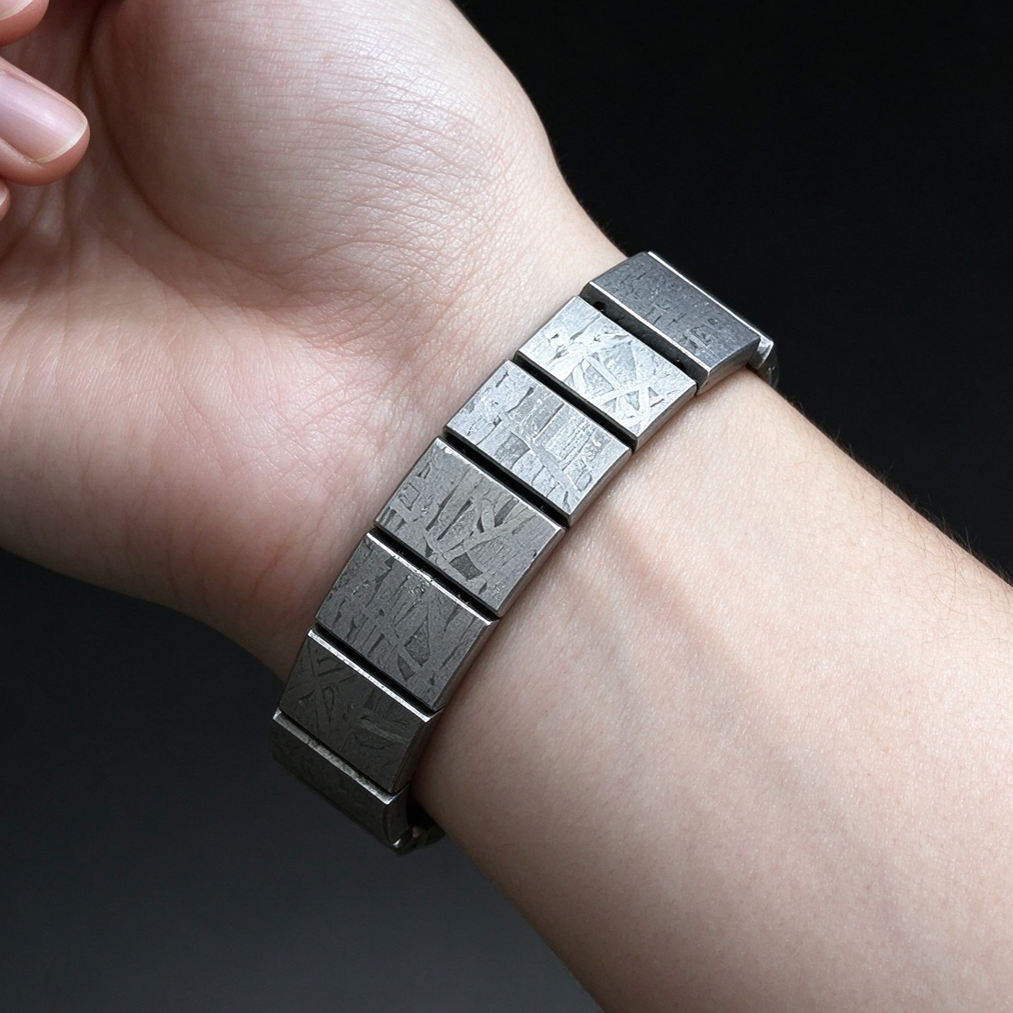 Muonionalusta Iron Meteorite Bracelet: Natural Jewelry Gift
