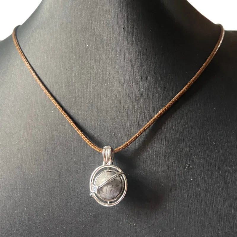 Nickel Plated Muonionalusta Meteorite Planet Pendant — Collector’s Grade Cosmic Jewelry (LK384)