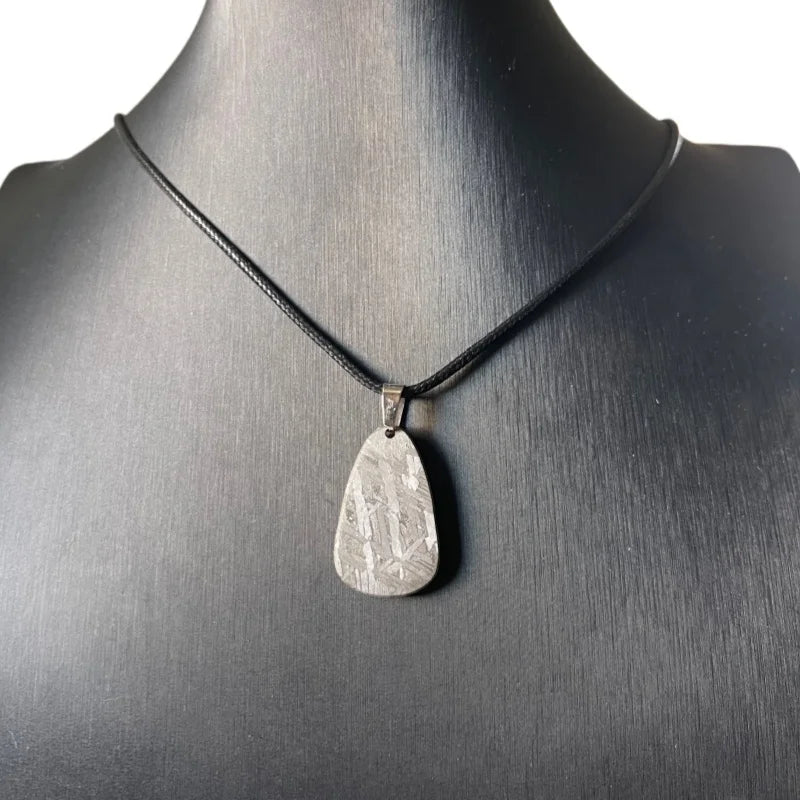 Muonionalusta Genuine Meteorite Pendant Teardrop Shape Pattern Cosmic Jewelry Gift LK338