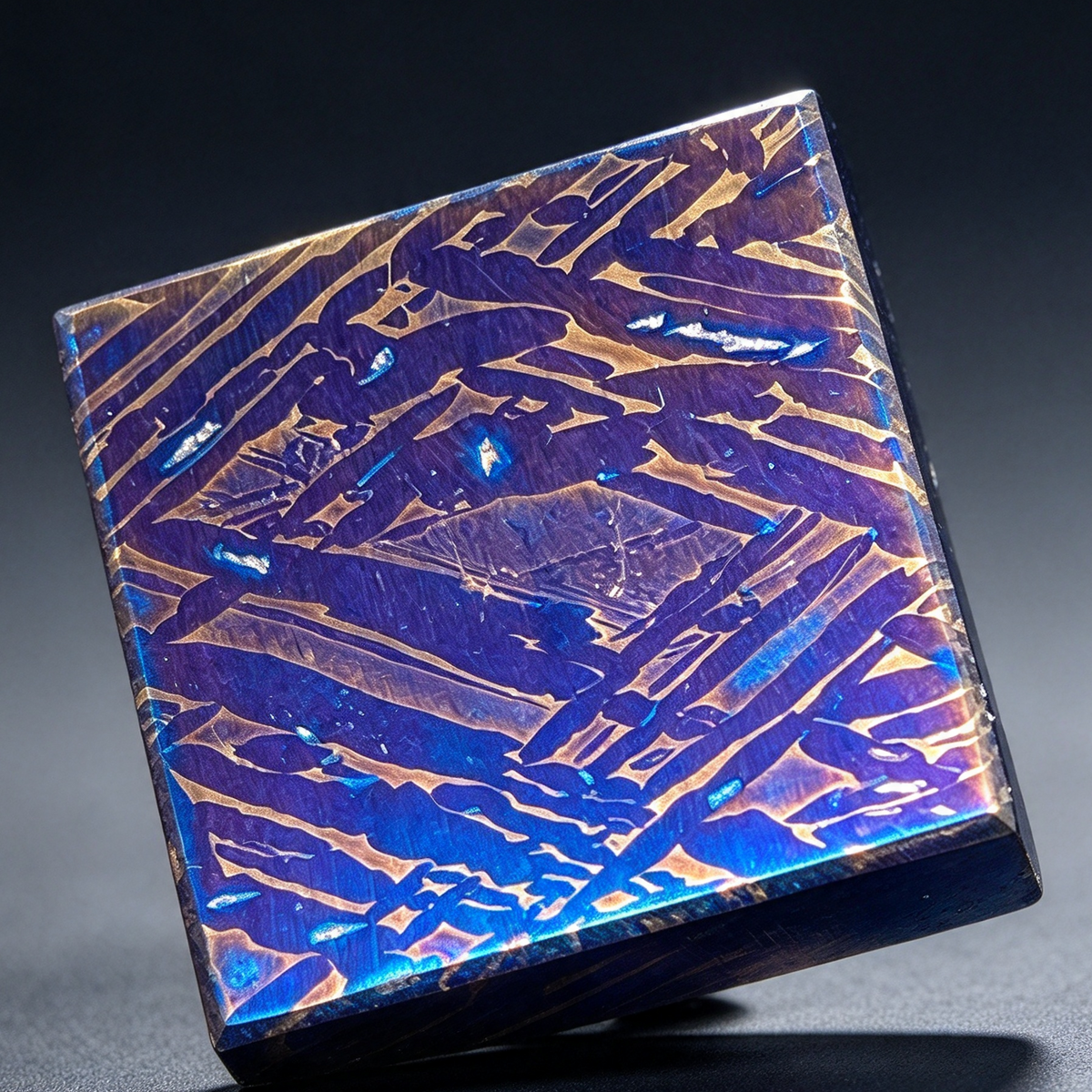 Muonionalusta Meteorite Etched Slice, Widmanstatten Pattern Jewelry, Meteorite Collection (20x20x5.8mm)