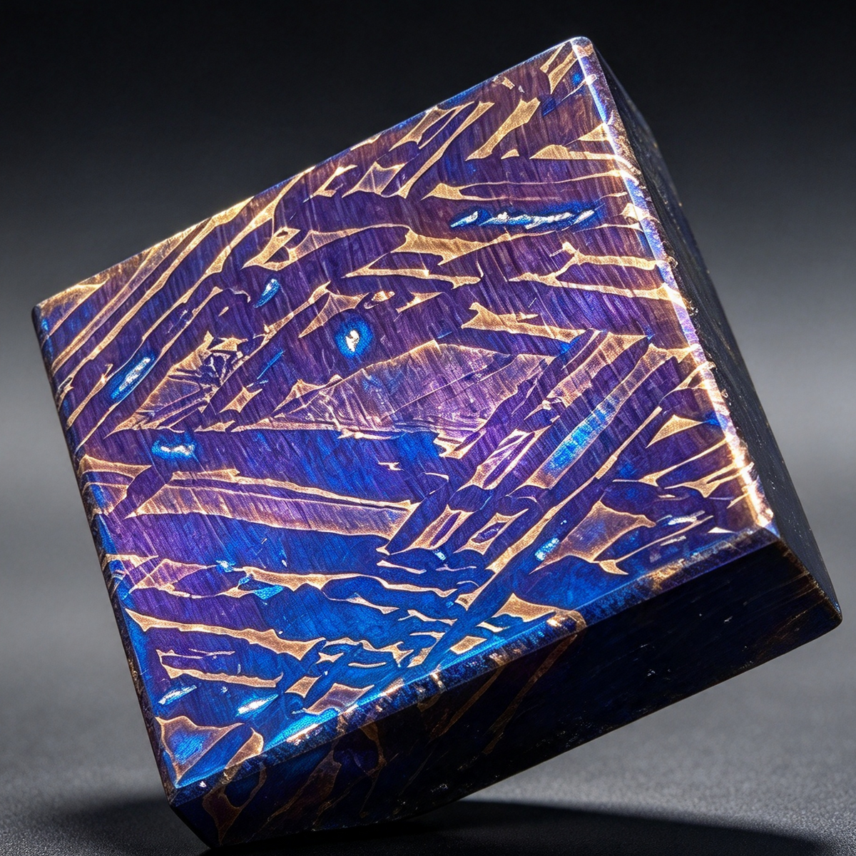 Muonionalusta Meteorite Etched Slice, Widmanstatten Pattern Jewelry, Meteorite Collection (20x20x5.8mm)