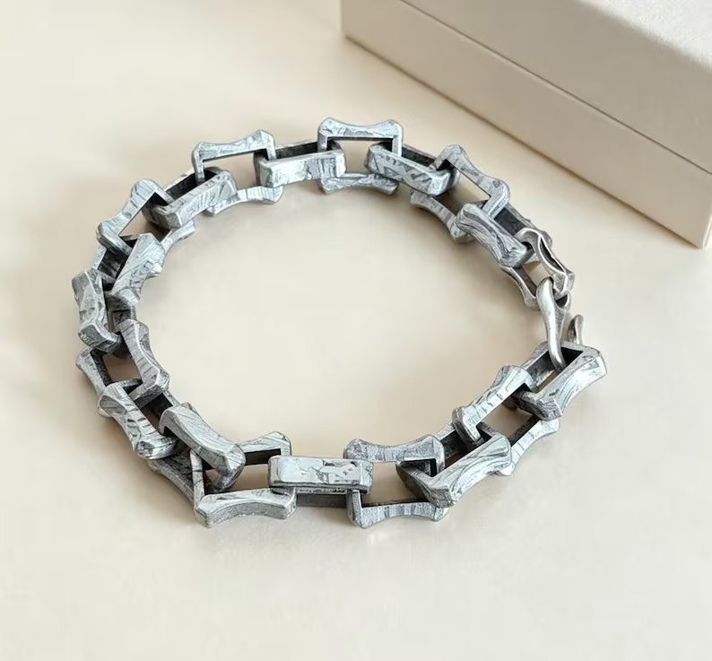 New Muonionalusta Iron Meteorite Bracelet - Meteorite Jewelry