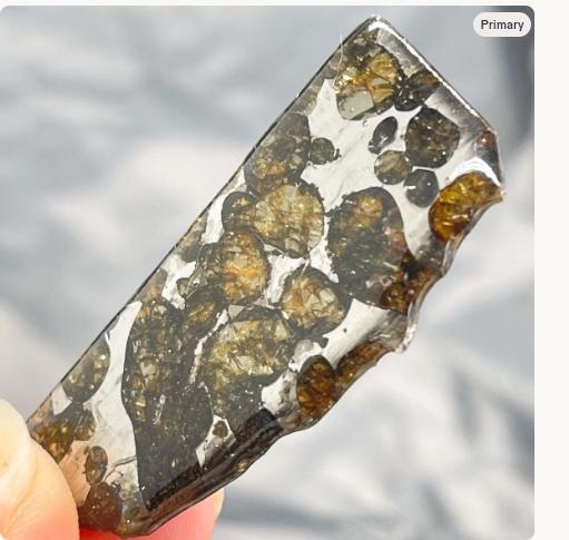 Rare Seymchan Pallasite Meteorite Slice , Russian Stony Iron Meteorite Olivine Crystal, Outer Space Mineral Specimen Jewelry