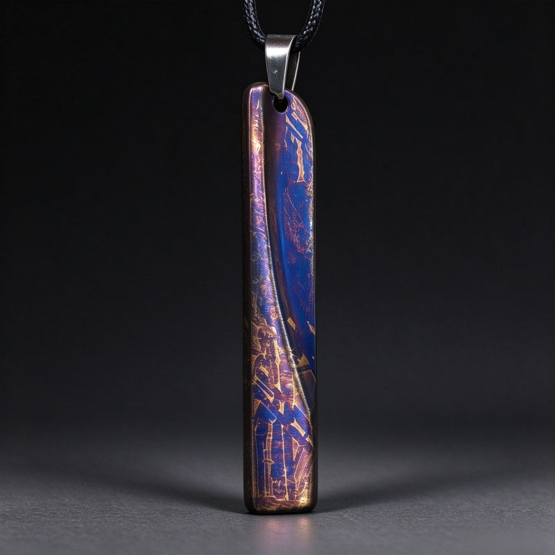 Rare Muonionalusta Meteorite Color-Shift Slice Pendant Fine Meteorite Collection Piece LK429