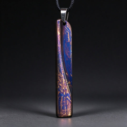 Rare Muonionalusta Meteorite Color-Shift Slice Pendant Fine Meteorite Collection Piece LK429