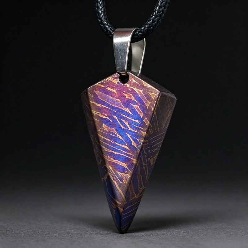 Genuine Muonionalusta Meteorite Triangle Arrowhead Pendant Fine Meteorite Collection Piece LK430
