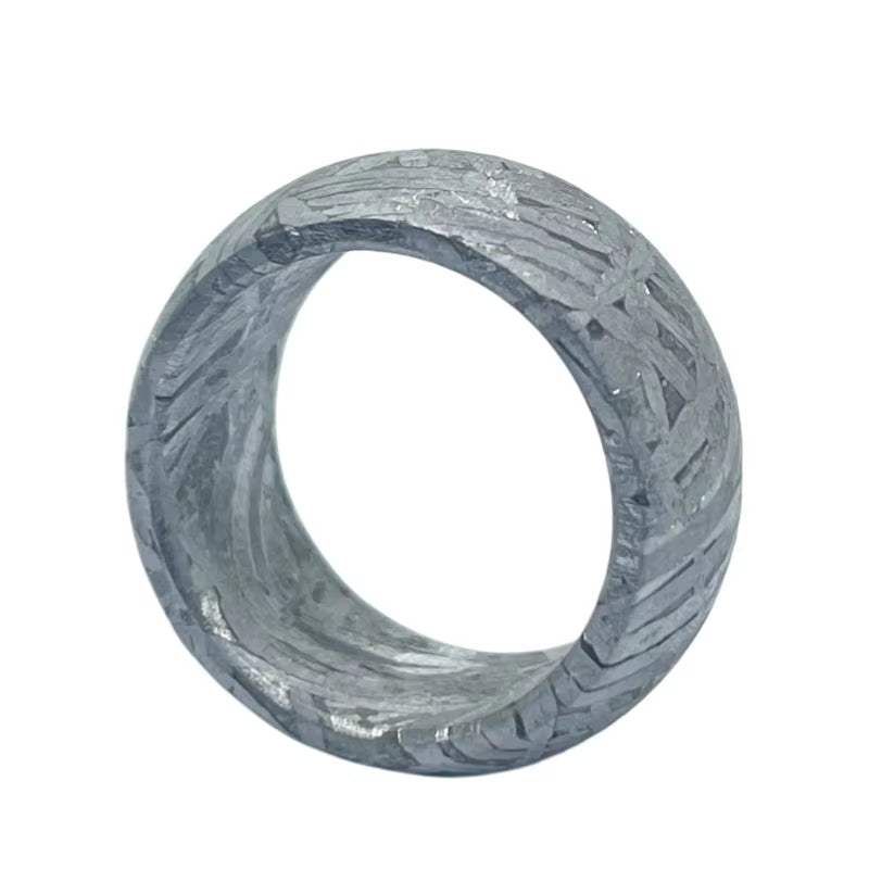 Cosmic Muonionalusta iron Meteorite Ring Unique Crystal Structure Men's Fashion Jewelry K51