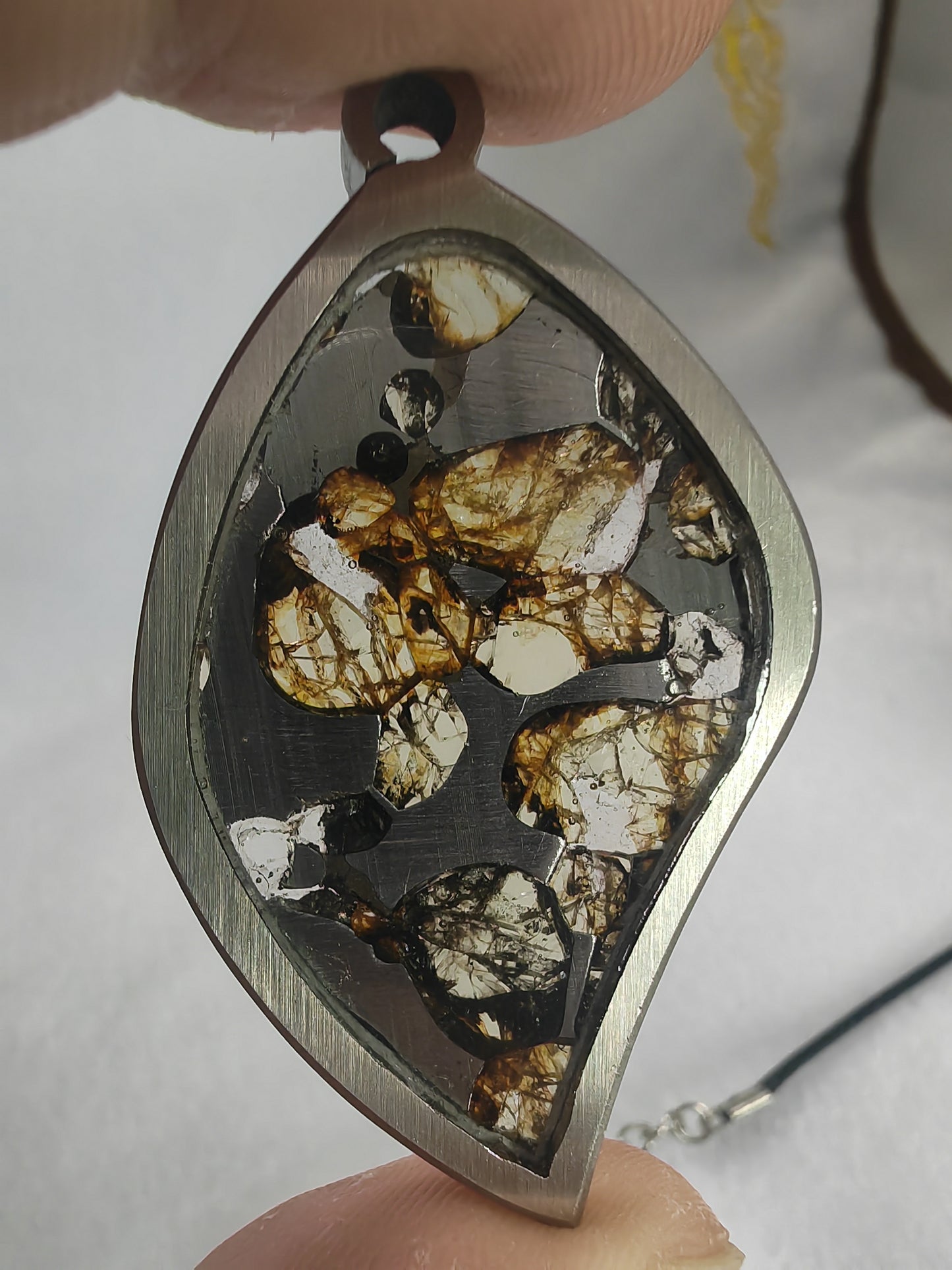 1PCS Seymchan Pallasite meteorite pendant Necklace,Meteor wish, wedding gift