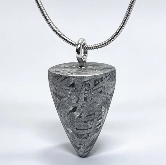 Muonionalusta Meteorite Cone Pendant, Space Rock Necklace