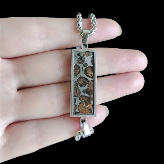 Brenham PALLASITE Meteorite Bracelet Natural Olivine Meteorite Bracelet Women's Bracelet Jewelry adjustable -TB244