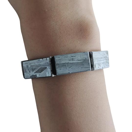 Muonionalusta Iron Meteorite Bracelet Natural Meteorite Material String Sky Iron Meteorite Collectibles h27