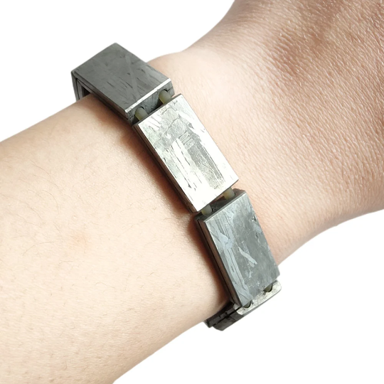 Muonionalusta Iron Meteorite Bracelet Natural Meteorite Material String Sky Iron Meteorite Collectibles h27