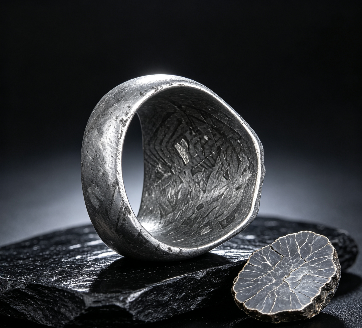 Muonionalusta Iron Meteorite Ring - 17x4mm | Ring-L