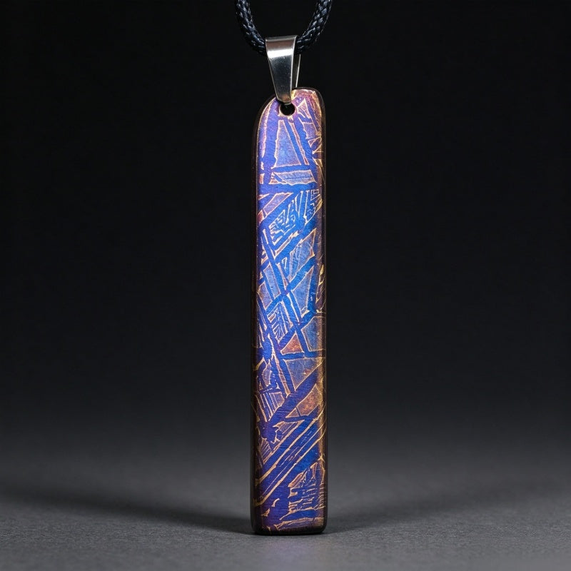 Rare Muonionalusta Meteorite Color-Shift Slice Pendant Fine Meteorite Collection Piece LK429