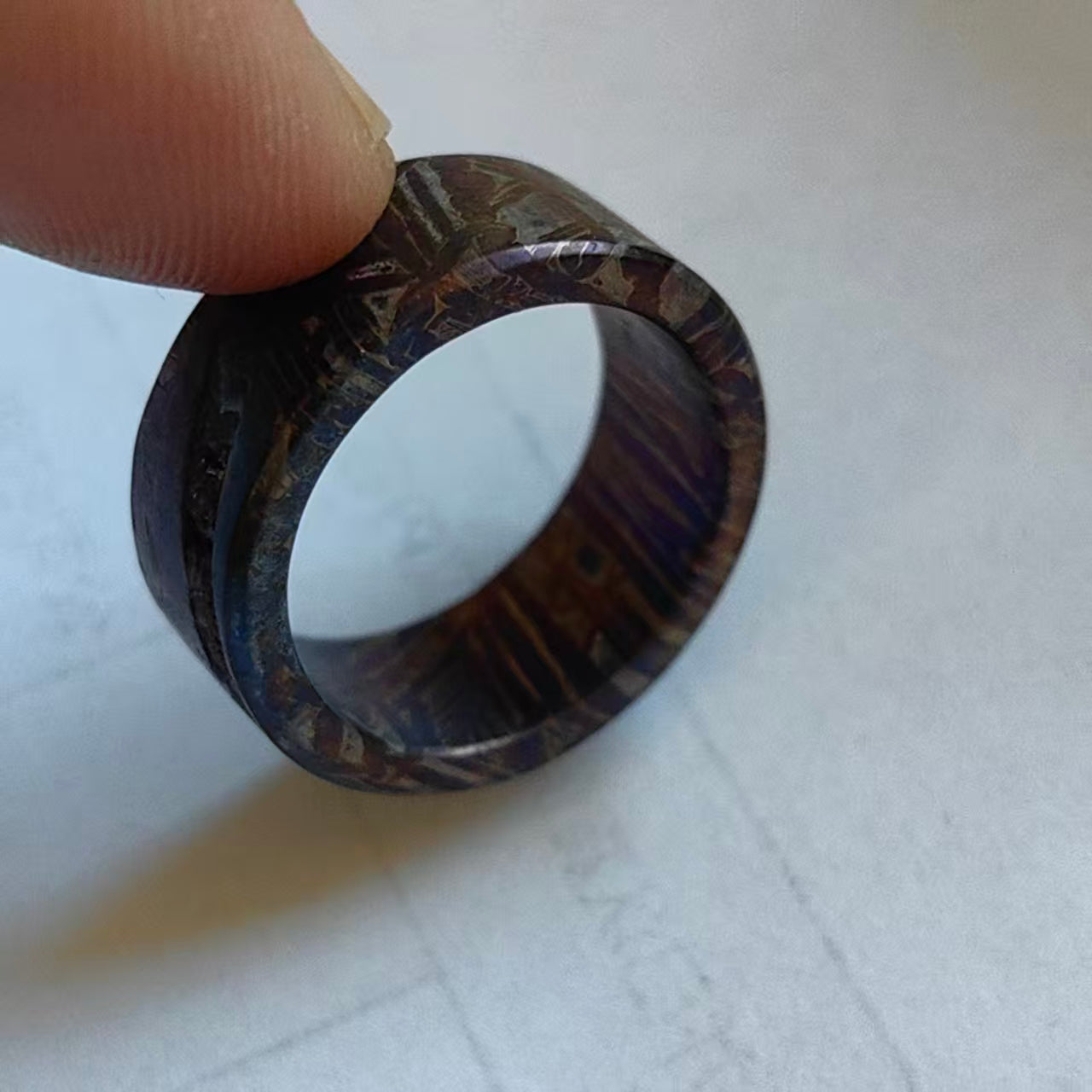 meteorite ring Bleaching treatment Width: 8mm. Customization available.