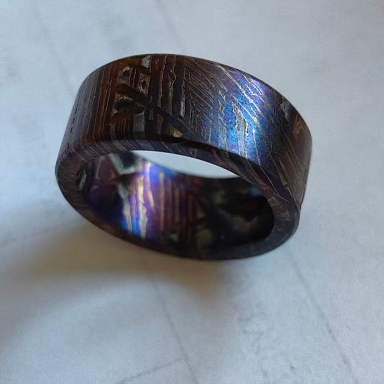 meteorite ring Bleaching treatment Width: 8mm. Customization available.