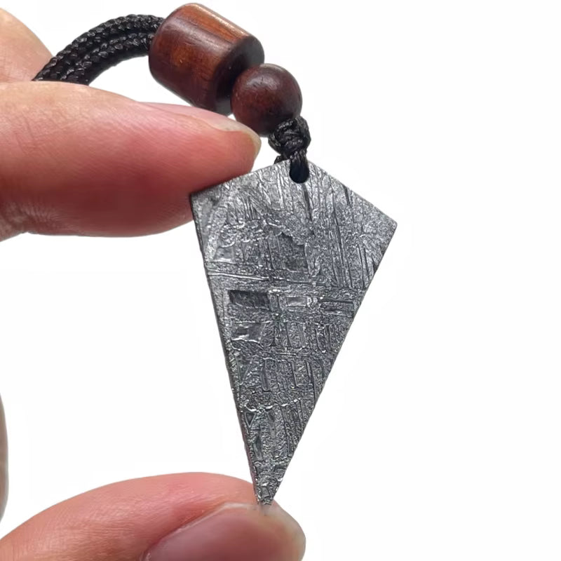 Nickel Plated Muonionalusta Meteorite Arrow Pendant Collector's Grade Cosmic Jewelry LK379