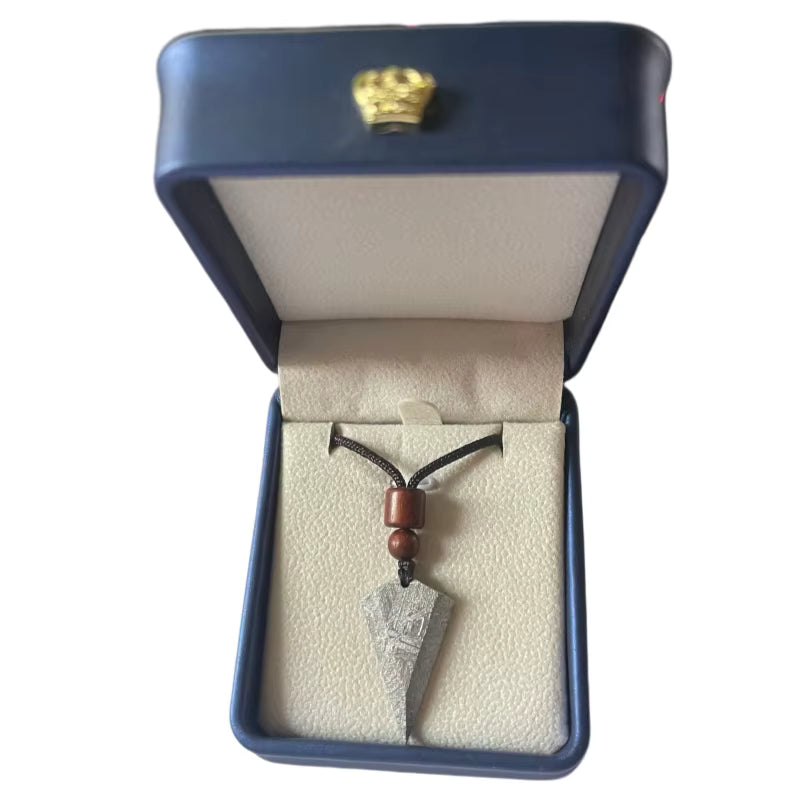 Nickel Plated Muonionalusta Meteorite Arrow Pendant Collector's Grade Cosmic Jewelry LK379