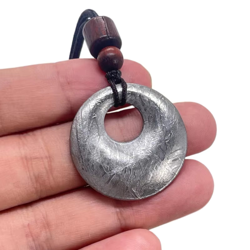 Genuine Iron Meteorite pendant Peace Buckle Pendant Nickel Plated Lucky Amulet for Men LK380