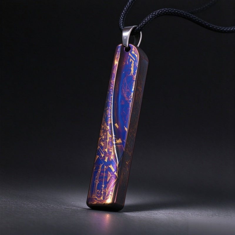 Rare Muonionalusta Meteorite Color-Shift Slice Pendant Fine Meteorite Collection Piece LK429