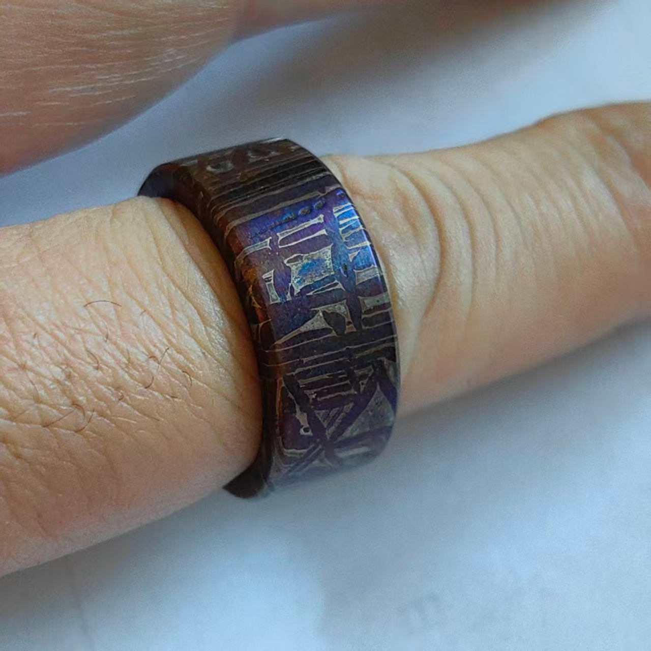 meteorite ring Bleaching treatment Width: 8mm. Customization available.