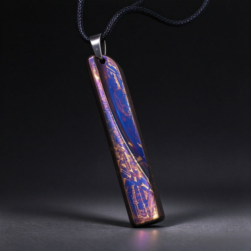 Rare Muonionalusta Meteorite Color-Shift Slice Pendant Fine Meteorite Collection Piece LK429