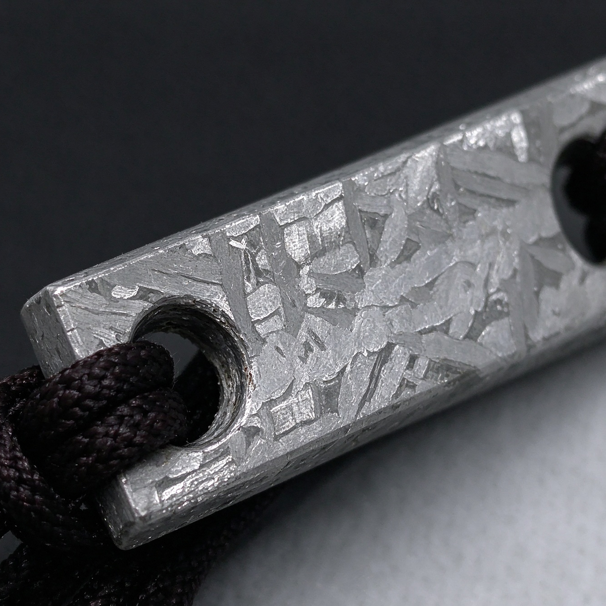 Muonionalusta Meteorite Bracelet, Etched Iron Space Jewelry, Adjustable Rope Chain
