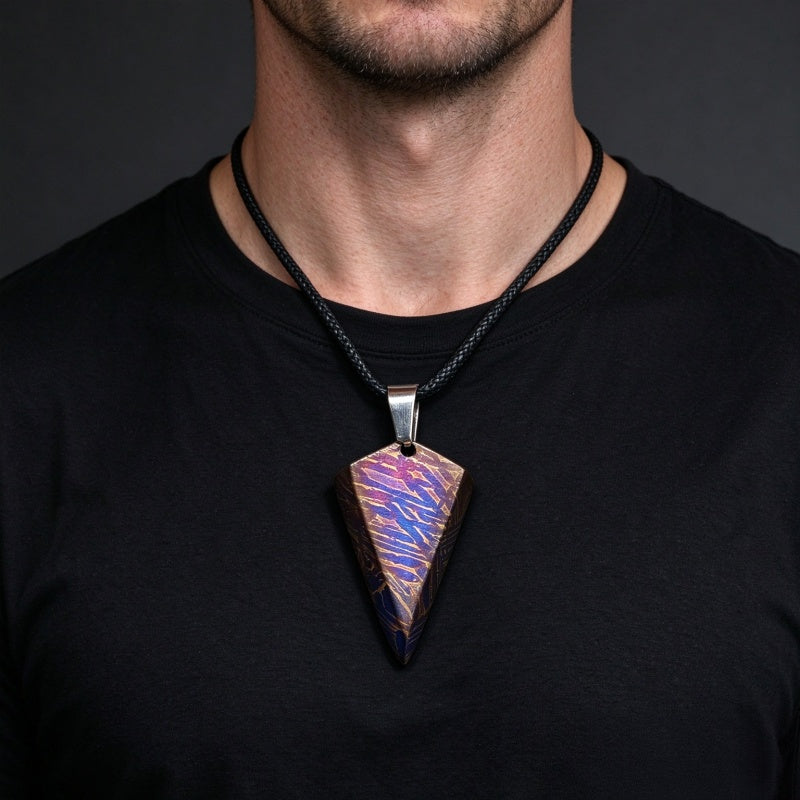 Genuine Muonionalusta Meteorite Triangle Arrowhead Pendant Fine Meteorite Collection Piece LK430
