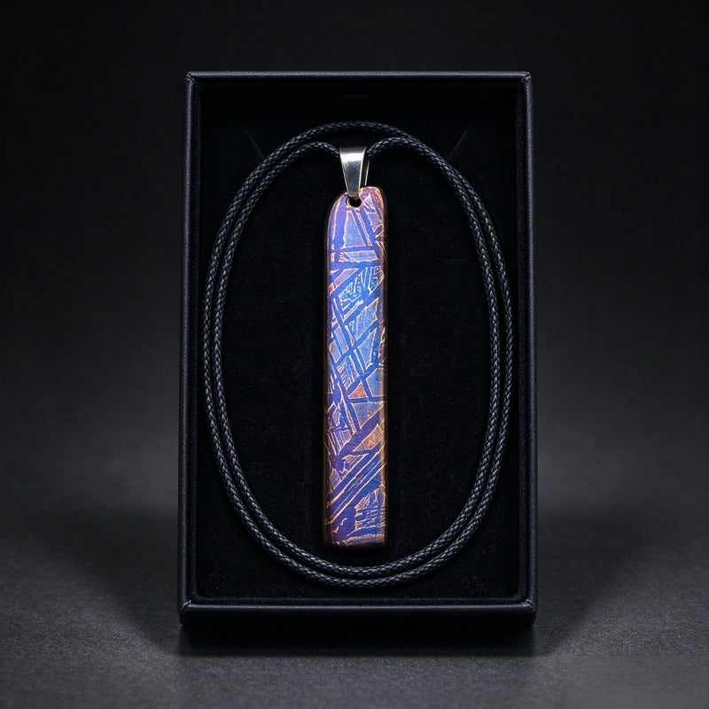Rare Muonionalusta Meteorite Color-Shift Slice Pendant Fine Meteorite Collection Piece LK429