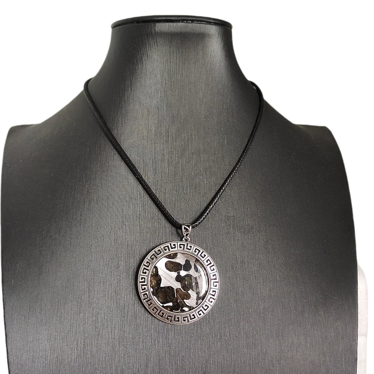 Brenham Meteorite Pendant Natural olive meteorite Titanium Alloy necklace Jewelry material Specimen Titanium Alloy Pendant