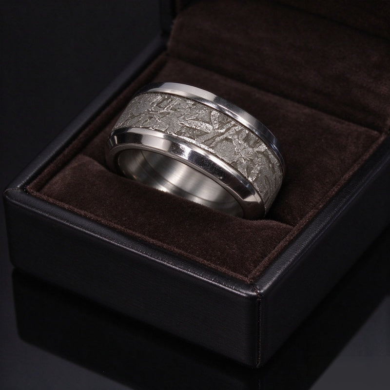 Muonionalusta Meteorite Lovers Ring Natural Iron Meteorite Pendant Handmade Wedding Ring Meteorite Ring-H