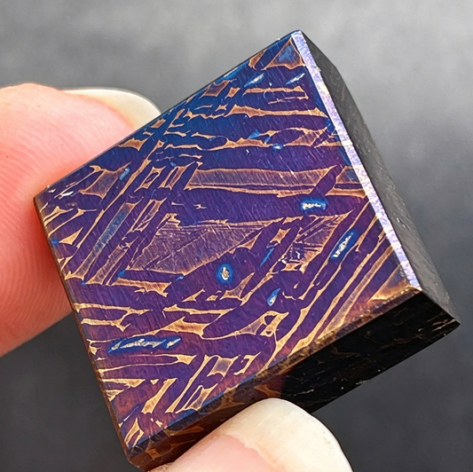 Muonionalusta Meteorite Etched Slice, Widmanstatten Pattern Jewelry, Meteorite Collection (20x20x5.8mm)