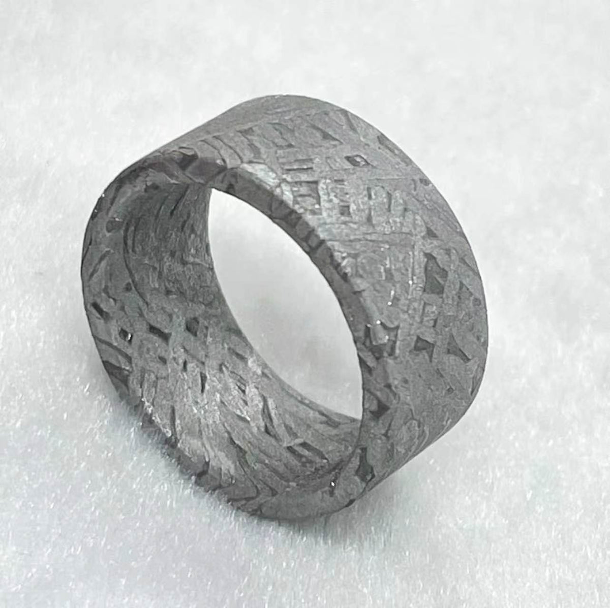 Iron meteorite ring, 10mm wide, custom-made