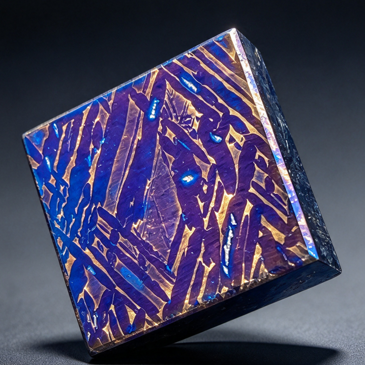 Muonionalusta Meteorite Etched Slice, Widmanstatten Pattern Jewelry, Meteorite Collection (20x20x5.8mm)