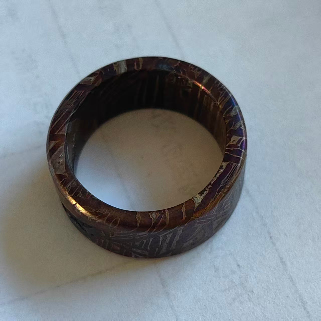 meteorite ring Bleaching treatment Width: 8mm. Customization available.