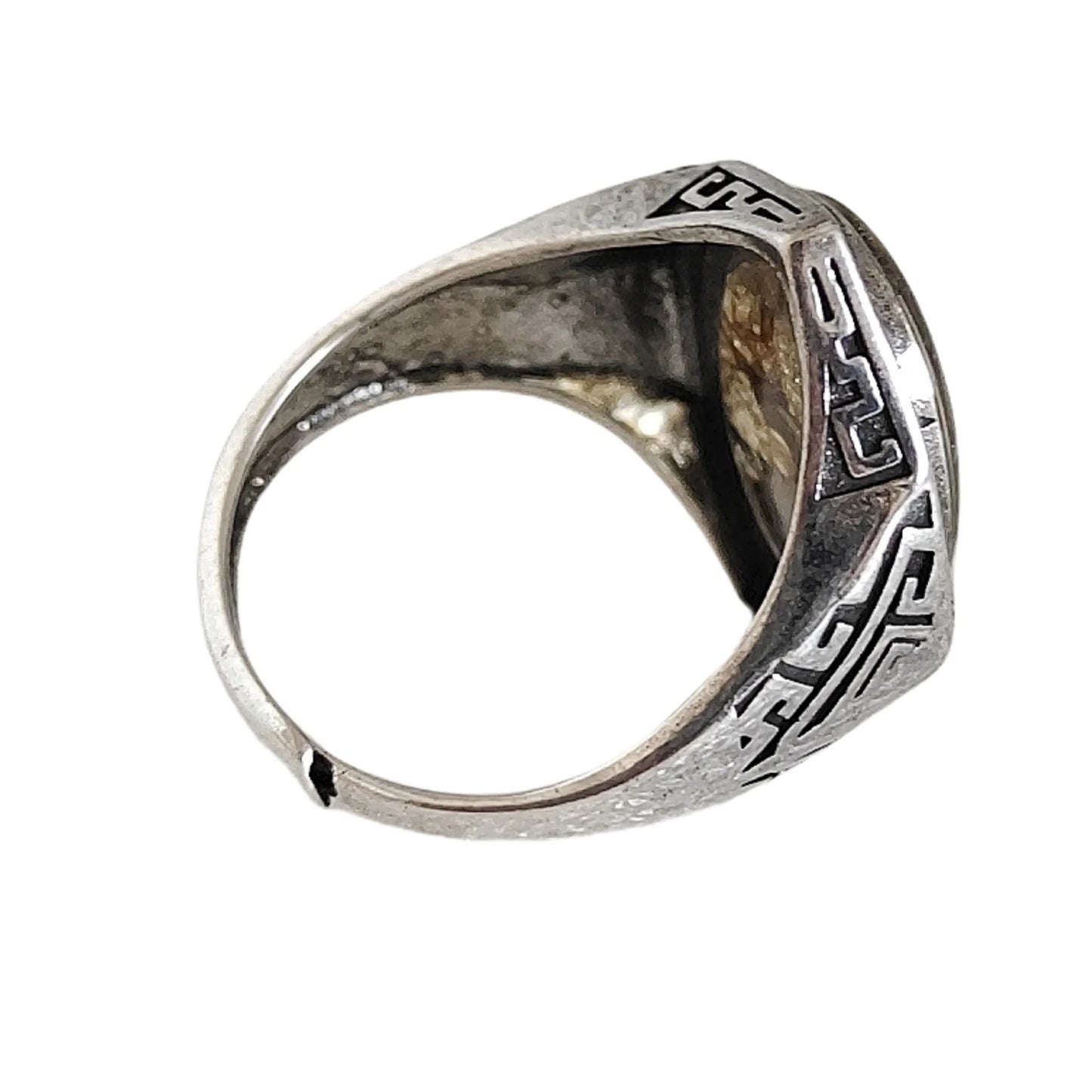 7g Seymchan Pallasite Olive Meteorite S925 Silver Ring, Natural Handmade Specimen LB083