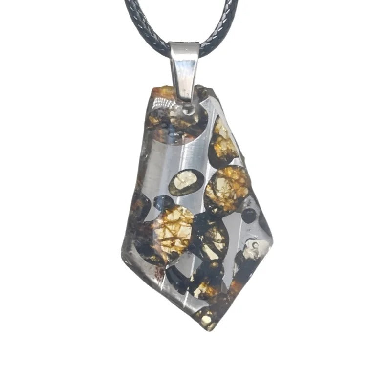 2.6g Seymchan Olive Meteorite Pendant, Natural Pallasite Necklace, Specimen Collection LB161