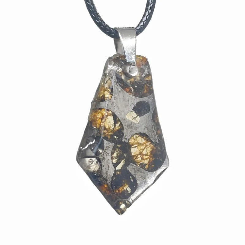2.6g Seymchan Olive Meteorite Pendant, Natural Pallasite Necklace, Specimen Collection LB161