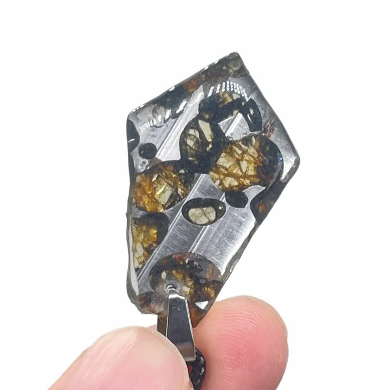 2.6g Seymchan Olive Meteorite Pendant, Natural Pallasite Necklace, Specimen Collection LB161