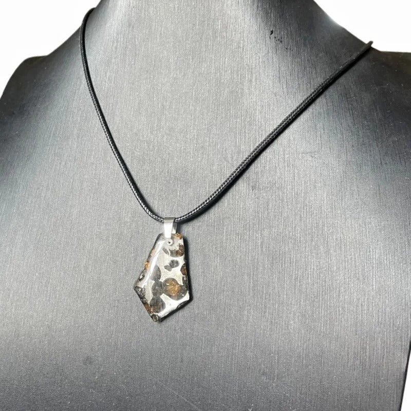 2.6g Seymchan Olive Meteorite Pendant, Natural Pallasite Necklace, Specimen Collection LB161