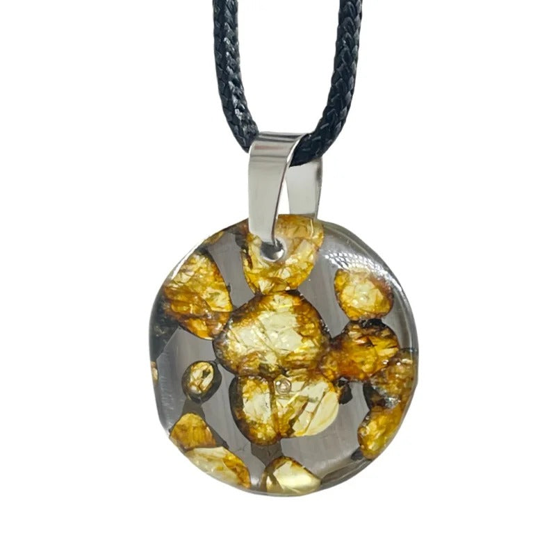 2.7g Seymchan Olive Meteorite Pendant, Natural Pallasite Necklace, Specimen Collection LB171