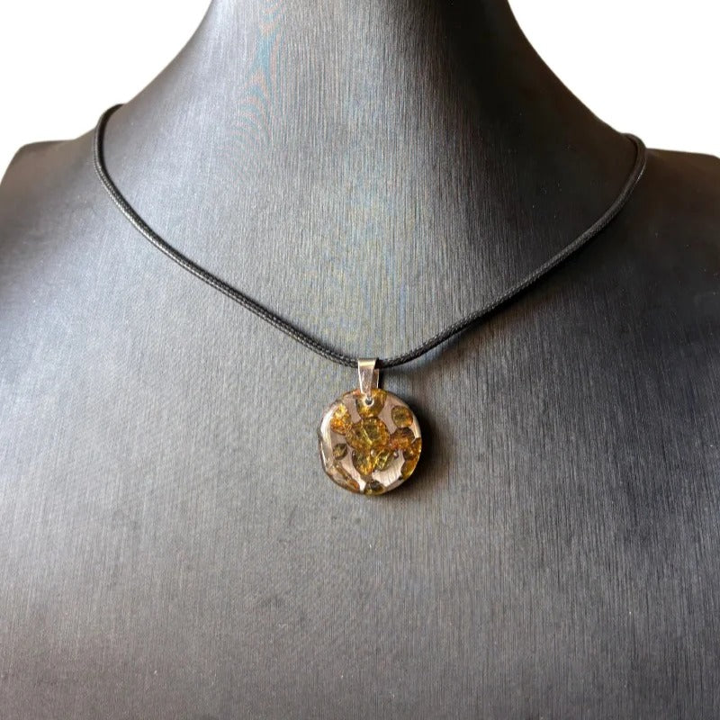 2.7g Seymchan Olive Meteorite Pendant, Natural Pallasite Necklace, Specimen Collection LB171