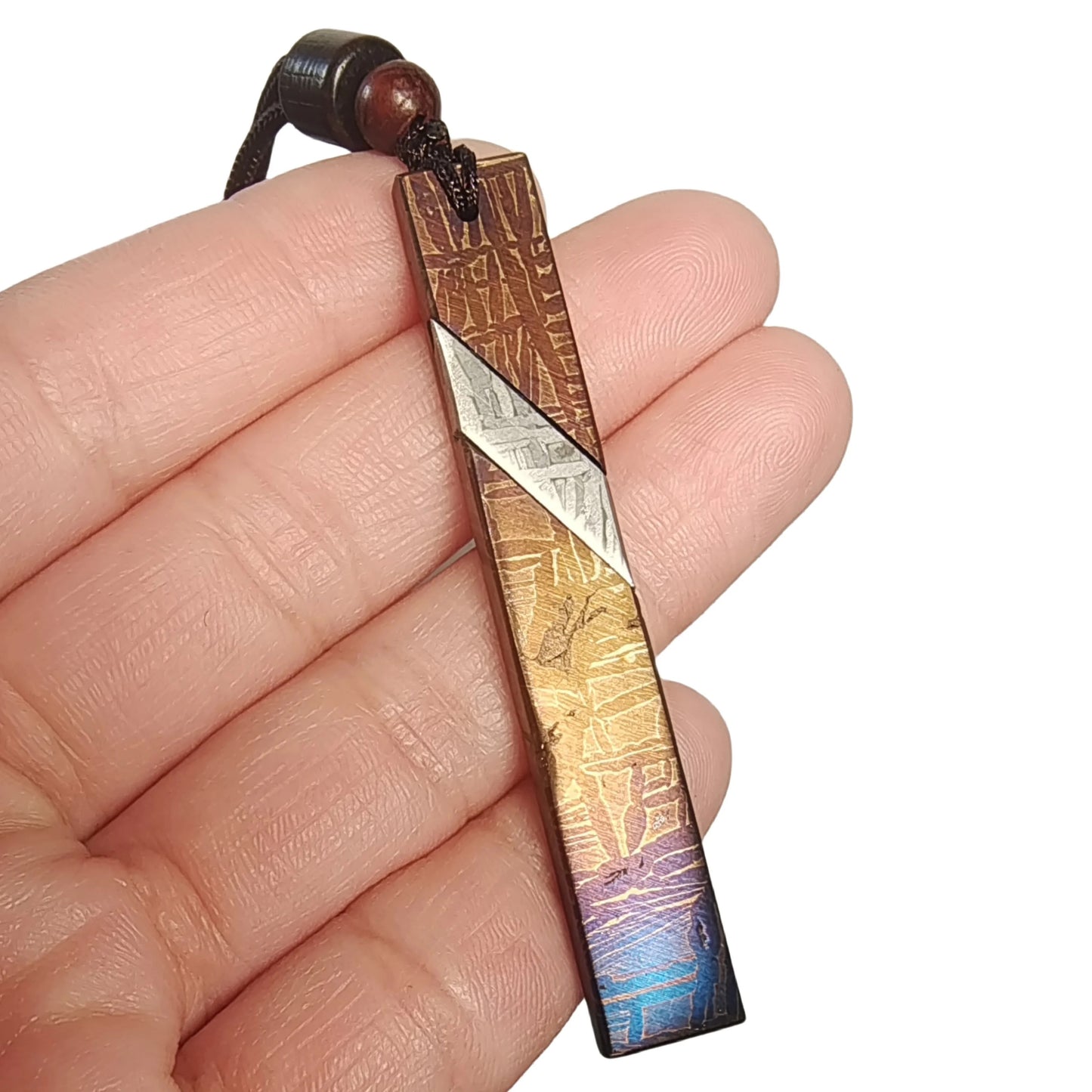 18.9g Muonionalusta meteorite pendant Natural iron meteorite pendant Meteorite slice Collection -LK181
