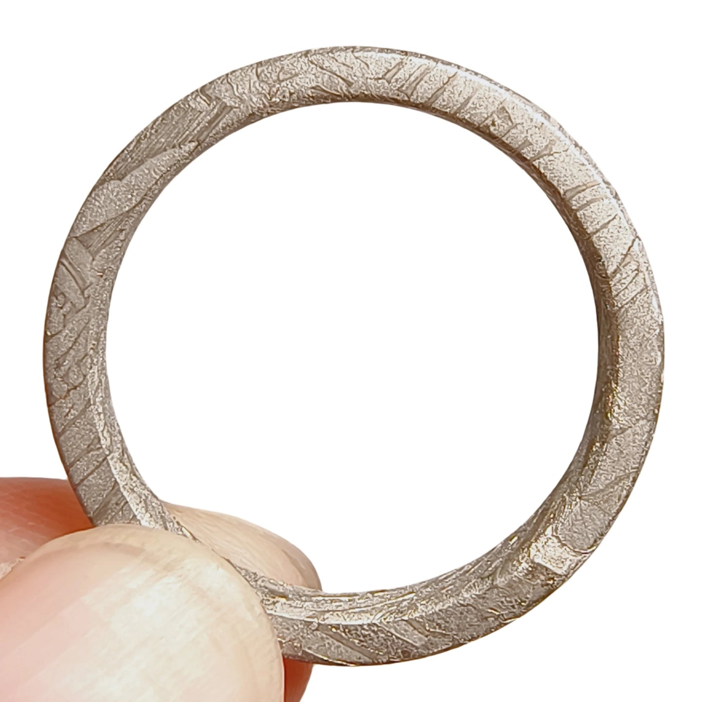 Muonionalusta Meteorite Ring, Natural Iron Meteorite, Handmade Jewelry (C)