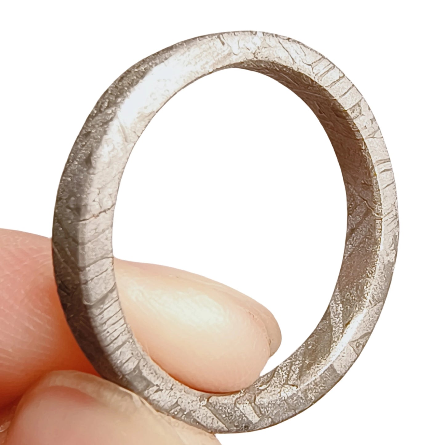 Muonionalusta Meteorite Ring, Natural Iron Meteorite, Handmade Jewelry (C)