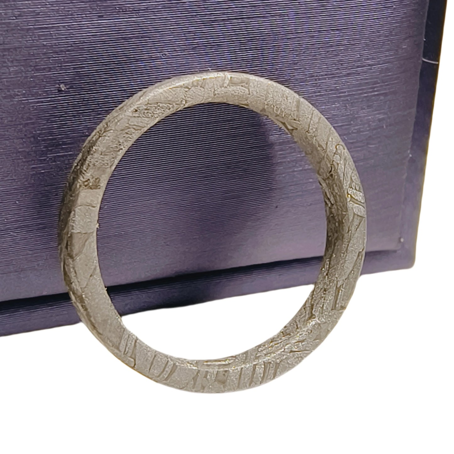Muonionalusta Meteorite Ring, Natural Iron Meteorite, Handmade Jewelry (C)