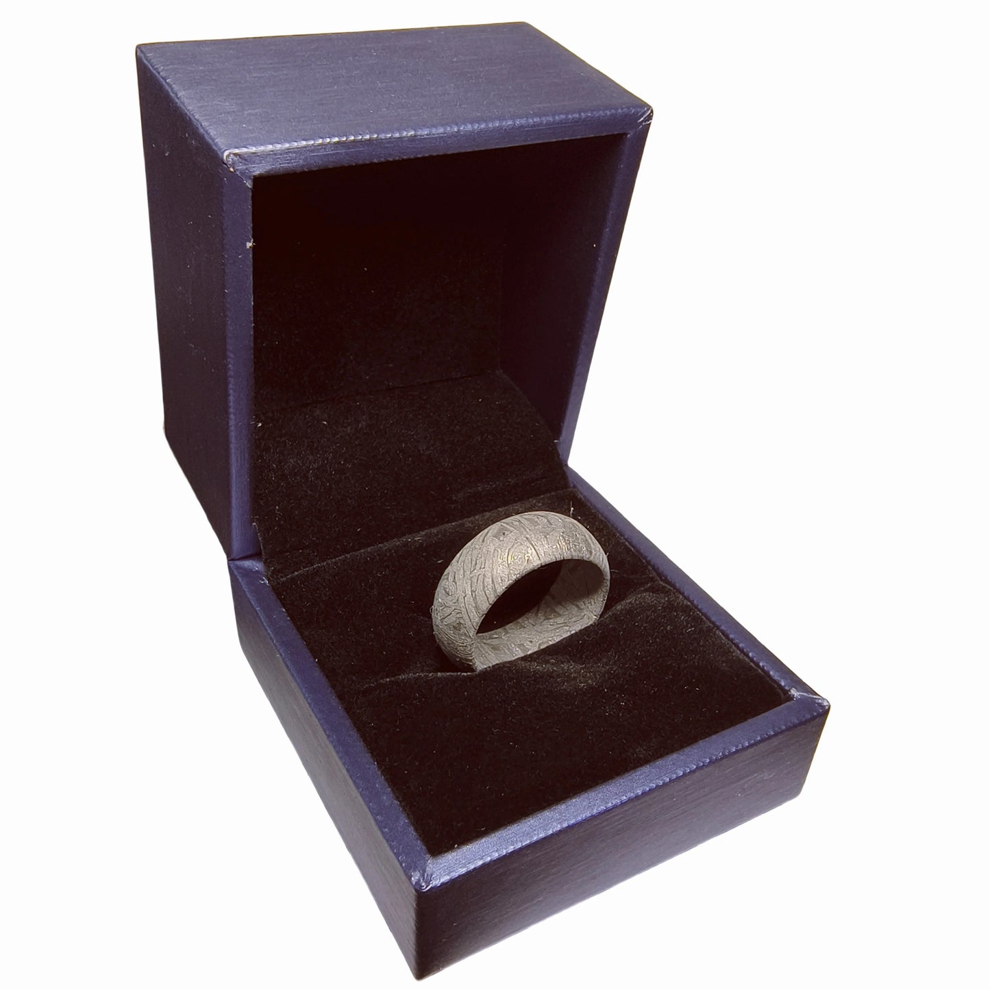Muonionalusta Meteorite Lovers Ring, Natural Iron Meteorite, Handmade Wedding Ring (F)