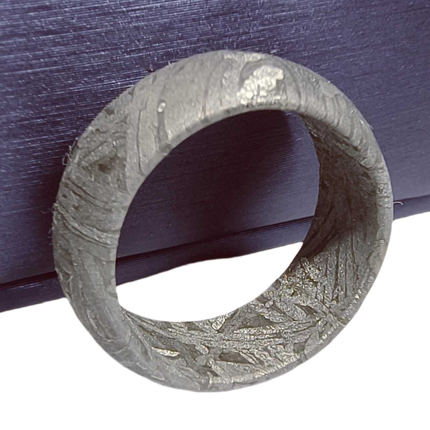 Muonionalusta Meteorite Lovers Ring, Natural Iron Meteorite, Handmade Wedding Ring (F)