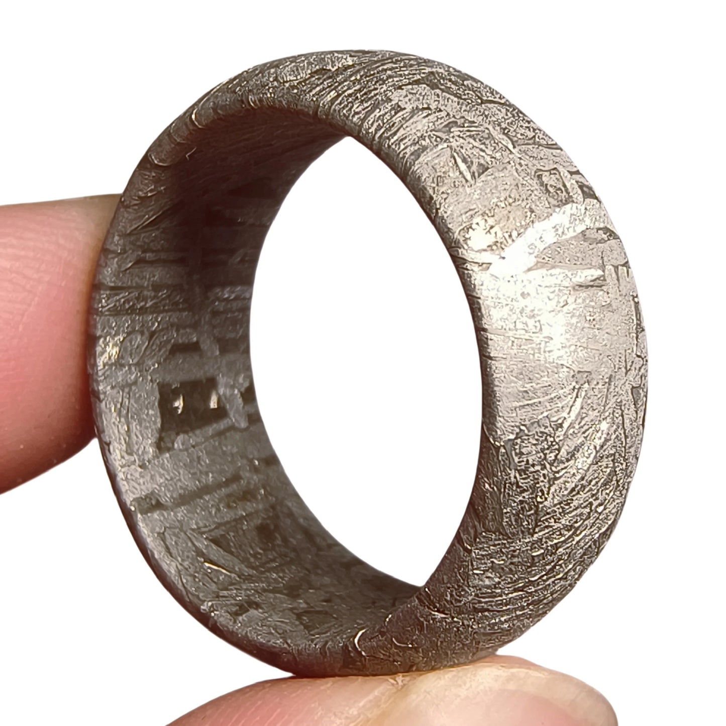 Muonionalusta Meteorite Lovers Ring, Natural Iron Meteorite, Handmade Wedding Ring (F)